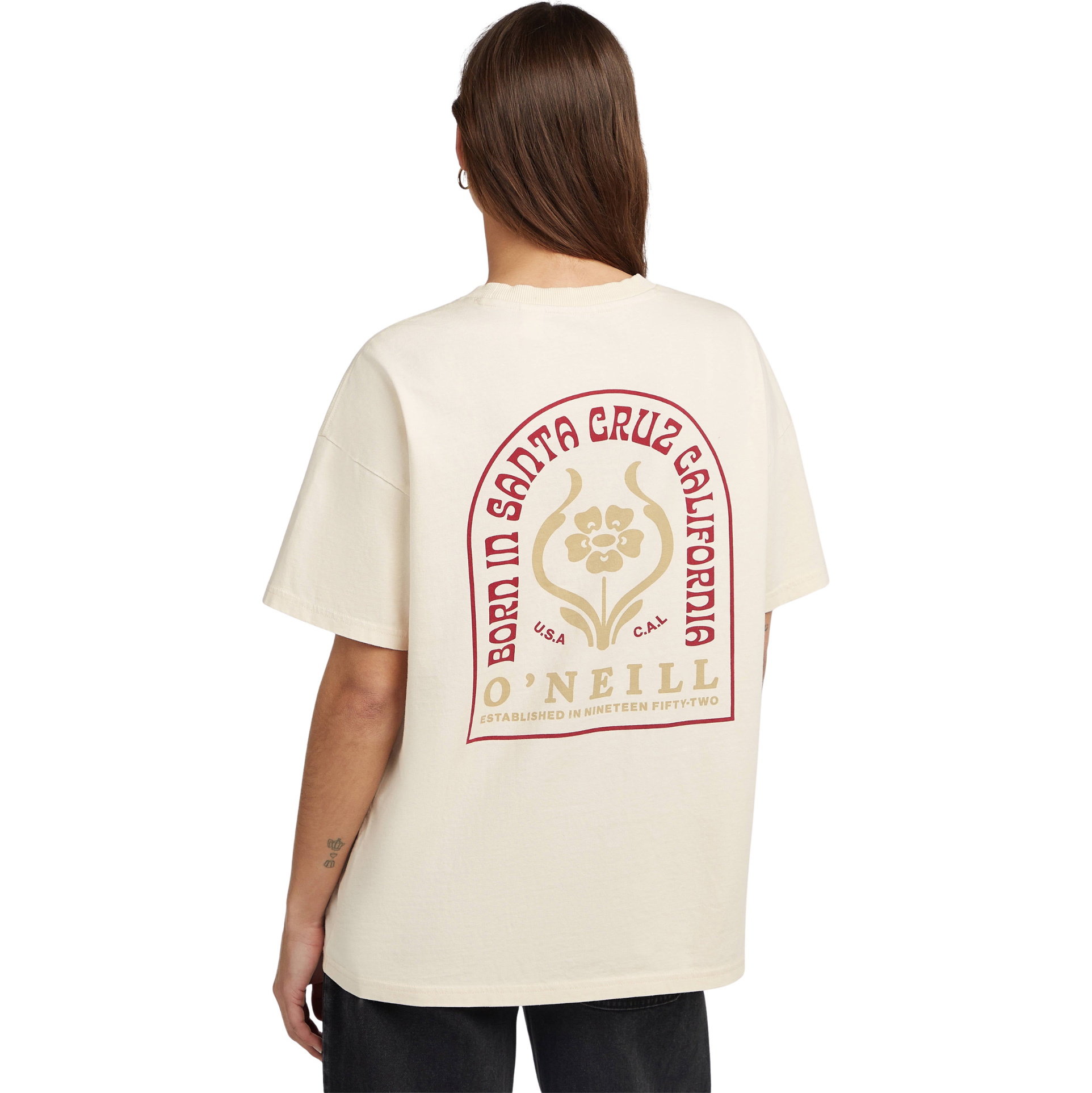 2026 O'Neill Womens O'riginals Back Print T-Shirt 1850275 - Linen White